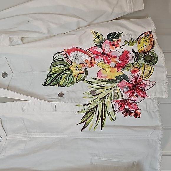 Chico's White Denim Jacket - Picture 3 of 5